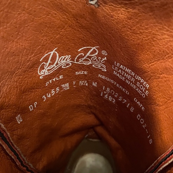 Dan Post Red Cowboy Boots (Sidewinder Style 3455) size 8.5 B - Picture 10 of 12